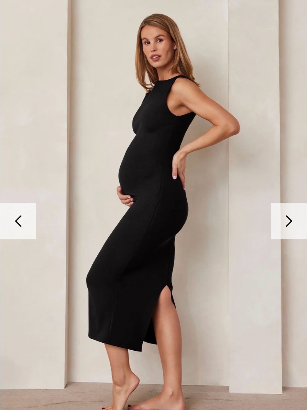 Bumpsuit Sculpting Rib Boatneck Midi Dress